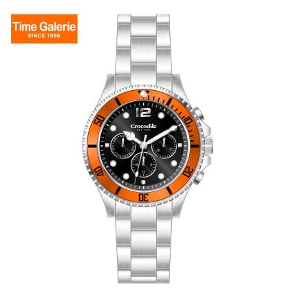 Crocodile CRDW7282.198M & Free Gift Watch CRDW7255.128 Silver Stainless Steel Strap Orange & Black Dial Men Watch Crocodile CRDW7282.198M & Free Gift Watch CRDW7255.128 Silver Stainless Steel Strap Orange & Black Dial Men Watch